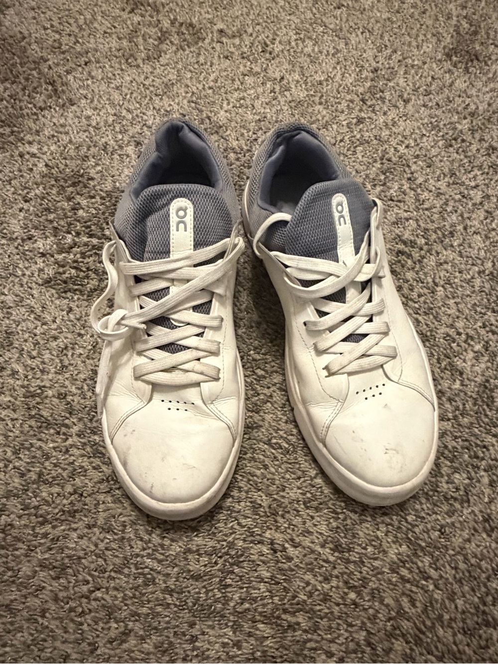 On Running Men's White Sneakers with Gray Tongue
